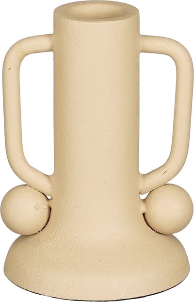 Mica Decorations Ula Kandelaar - H12 x Ø8 cm - Metaal - Beige