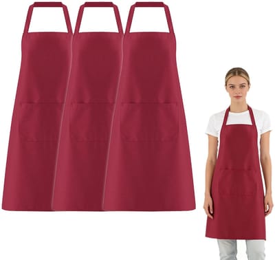 Dailygoods- Kookschorten 3 stuks - Oversized - Polyester - 2 zakken - Lichtgewicht - Duurzaam - Maat 60 x 70 cm - Schorten
