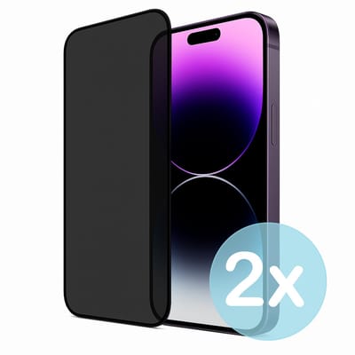 Privacy Screenprotector Geschikt voor iPhone 14 Pro Max – Anti-Gluren – Krasbestendig Gehard Glas 9H – Volledige Dekking – 2-Pack – FuturiQ