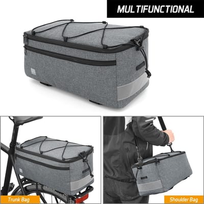 Sac isotherme de coffre 8L Grande capacité Sacoches arrière de vélo Sacoche de selle arrière réfléchissante Sac pour VTT Vélo de route pour
