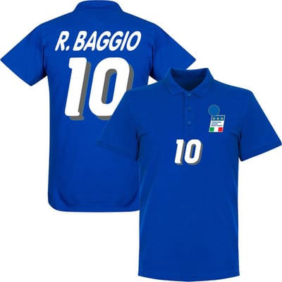 Italië 1994 Baggio No.10 Polo Shirt - Blauw - XXXXL