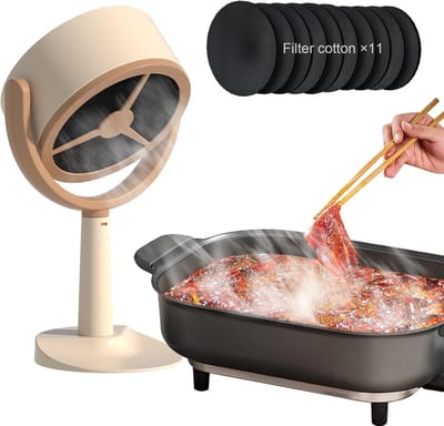 Draagbare Rookafzuiger Desktop Model Met 12 Actief Koolstoffilters Afneembare Keukenafzuigkap Mini Verplaatsbare Kookplaat Kap Voor Binnen BBQ Rook En Koken