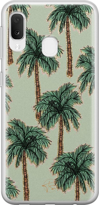 Hoesje geschikt voor Samsung Galaxy A20e - Palmbomen - Soft Case - TPU - Natuur - Groen - Mooie Telefoonhoesjes