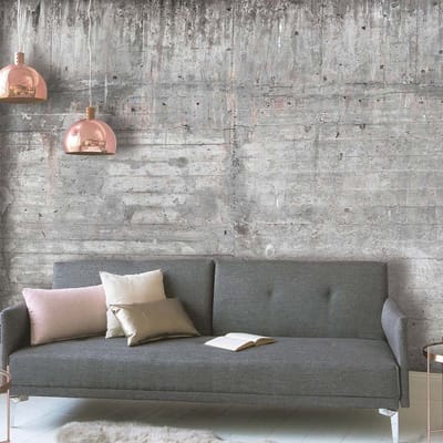 Beton behang in grijs, 3D behang in betonlook, modern fotobehang in industriële stijl, vliesbehang met betonmotief, 3,50 x 2,55 m, BRICOFLOR.nl