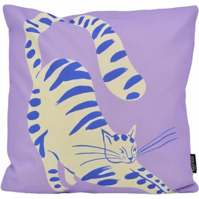 Gek op kussens! Sierkussen purple cat | 45 x 45 cm | katoen/linnen