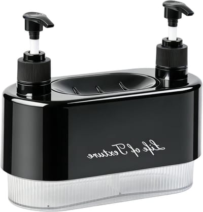 Vaatwasmiddel Dispenser voor Keuken, Muurbevestiging Zonder Boren, Organisator voor Shampoo, Douchegel en Handzeep met Zeepdish