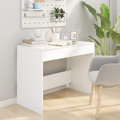 vidaXL - Bureau - 101x50x76,5 - cm - bewerkt - hout - wit
