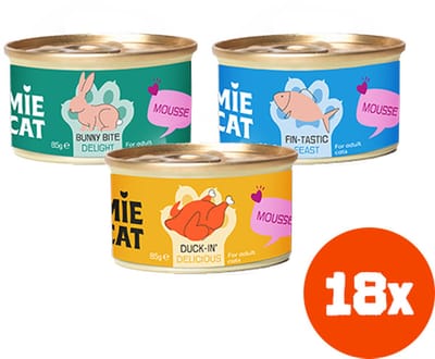 Tommie the Cat - 18 x 85gr - verse mousse mix smaken - hoog eiwit/sterilized - kattenvoer natvoer - voordeel verpakking - zonder suiker en graanvrij