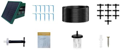 Druppelsysteem Zonne-energie - Automatische Irrigatie - Planten Water Geven - Intelligente Bodemsensor - 10 Meter Slang - Zwart