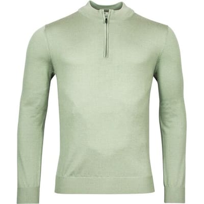 Thomas Maine Trui Fine Merino Skipper Half Zip Single Knit Licht Groen / male
