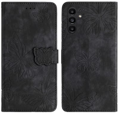 Coverup Hoesje - Geschikt voor Samsung Galaxy A36 Hoesje - Coverup Vlinders Book Case - Zwart