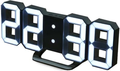 3D Led wekker - Klok - Tafel - Thermometer - Alarm - USB - Zwart