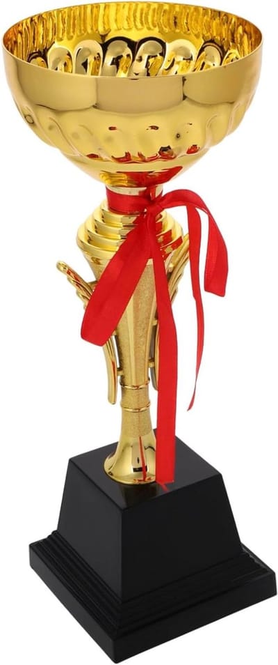 Sport Trofee Beker - Metalen Prijs - Prestaties Vieren - Duurzaam Metaal - 31cm Hoog - Goudkleurig