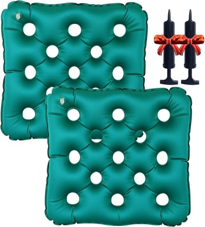 Opblaasbaar kussentje - 2 Pack - Heupairbag Kussen - Drukverlagend, opblaasbaar zitkussen met wafelpatroon - Inclusief een luchtpomp