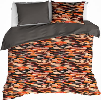 De Witte Lietaer Dekbedovertrek Rothko Orange Rust - Lits Jumeaux - 240 x 220 cm - Katoen Flanel