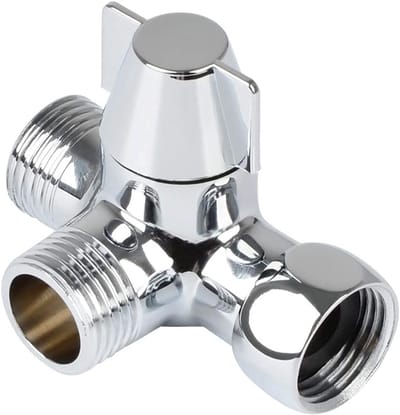 3-Weg Messing Ventiel Inverter, Douche Afvoer Ventiel, G1/2 Inch T Adapter voor Douche en Handdouche, Ideaal voor Waterbesparing en Eenvoudige Installatie