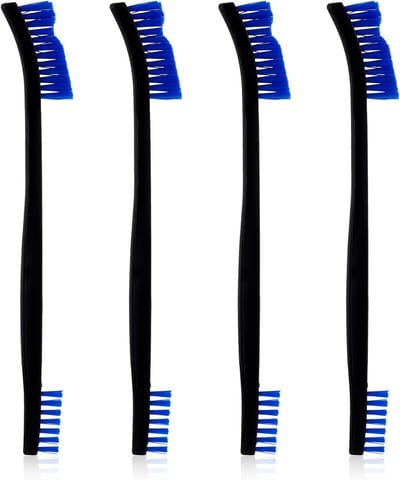 Set van 4 Dubbelzijdige Nylon Schoonmaakborstels voor Multifunctioneel Gebruik in Keuken, Sieraden en Kleine Voorwerpen