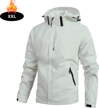 Livano Windjas Heren - Parka - Lente & Herfst - Jas - Volwassen - Windjack - Windbreaker - Outdoor - Ivoorwit - XXL
