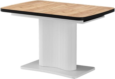 Vicco Eettafel Fenaro, Goudkleurig Eiken/Wit, 120-160 x 80 cm uitschuifbaar