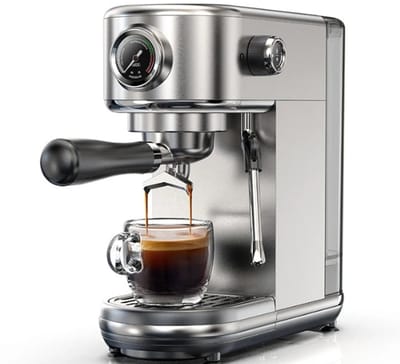 Sensova Espressomachine 20 Bar Semi-Automatisch Koffiezetapparaat voor Espresso en Cappuccino - Instelbare Temperatuur Warm/Koud - Super Slank Design - Geschikt voor Gemalen Koffie, Roestvrij Staal
