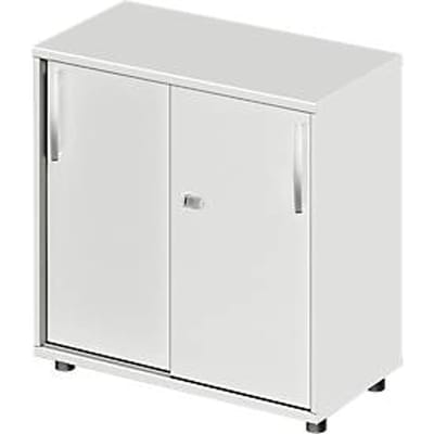 Schäfer Shop Select Schuifdeurkast LOGIN, 2 ordnerhoogten, B 800 x D 420 x H 744 mm, lichtgrijs/lichtgrijs