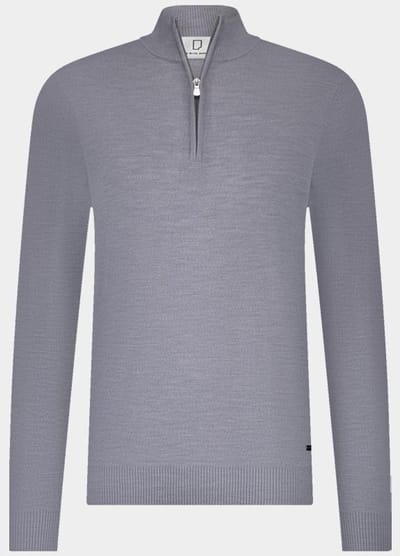 Born With Appetite Half Zip Grijs Lux Pull Halfzip Merino BWA25305LU15/941 mid grey