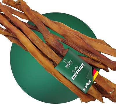 Gedroogde Runderhuid voor Honden - Natuurlijke Snack voor Tandverzorging (10 Stuks)