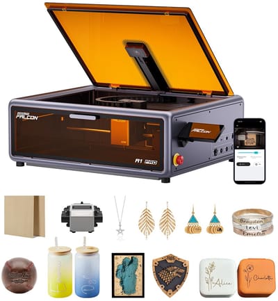 Creality Falcon A1 Pro 20W Laser Graveermachine - Full Enclosed Lasergraveermachine met Air Assist - Laser Cutter met Aanraakscherm - HD Smart Camera for Auto Focus - App-besturing - Pre-Assembled - Lasersnijmachine voor hout - Lasergraveerder