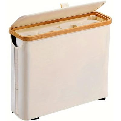 Panier de Rangement pour Papier Toilette de Salle de Bain et Porte-Accessoires beige