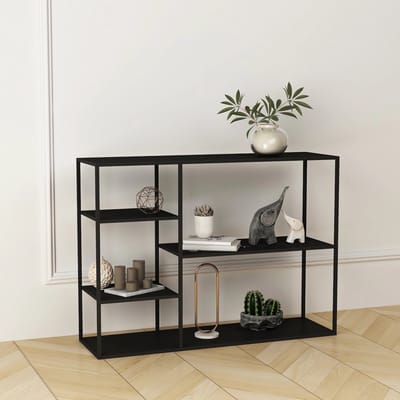 Staand rek Isojoki open kast 120x35x87,5 cm zwart mat [en.casa]