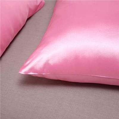 Famanu - Zijden satijnen kussenslopen 50x75 cm roze set 2, zachte moerbeihoes voor haar en huid, envelopsluiting glad