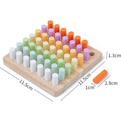 Montessori Vroege Educatie voor Kinderen Houten Kleurrijk Steekbord Hand-oog Coördinatie Training Kleur Cognitief Educatief Speelgoed veelkleurig