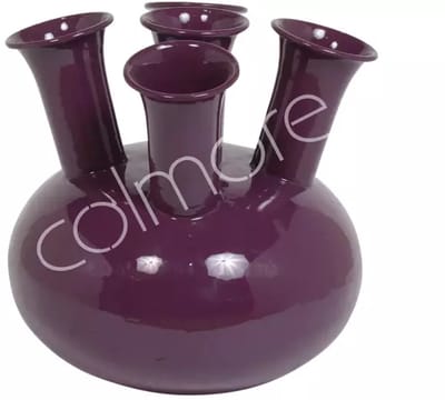 Colmore by Diga tulpen toeter vaas in het dark purple emaille 23 cm
