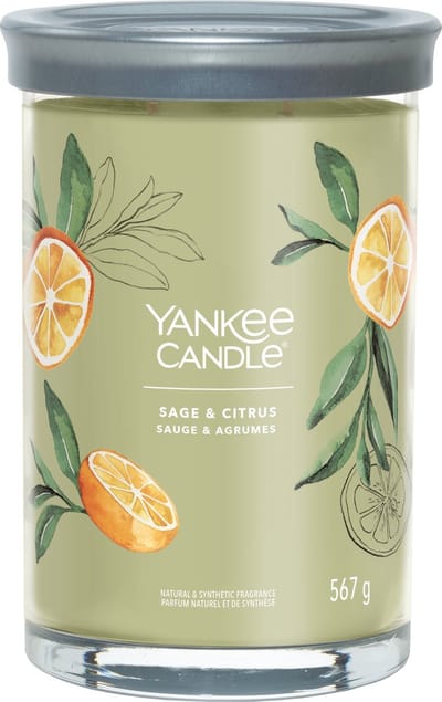 Yankee Candle - Sage & Citrus Large Tumbler Geurkaars - 100 branduren - twee lonten
