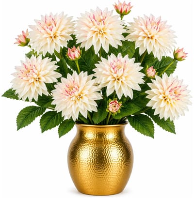 Mica Decorations Kunstbloem Dahlia Artistic - 6x - H74 cm - roze - kunststof - stelen kunstbloemen - boeket - bloemetjes