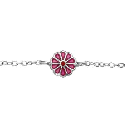 Amanto Kids Armband Ganita - 925 Zilver Gerhodineerd - Bloem  - Ø6mm - 16+2cm