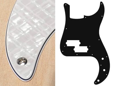 Boston PB-415-PWW pickguard, Puncher bass, standard, 4 ply, pearl white webbing