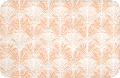 WC mat 60x40 cm - Antislip - Waaier - Patroon - Perzik - Toiletmat - Vloermat - Douchemat - Toilet tapijt - Toiletmatten