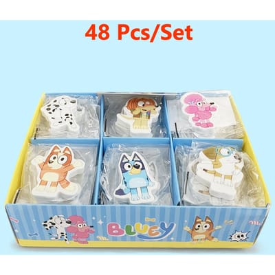 6 Stijlen Bluey Bingo Gum Chloe Coco Honey Indy Anime Figuur Model Potlood Gum Kantoorbenodigdheden Studenten Kindercadeau
