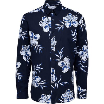 SELECTED HOMME - Maat XXL - SLHSLIMNEW-LINEN SHIRT LS CLASSIC W Heren