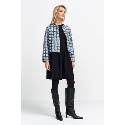 Rich & Royal Boucle Jacket Ocean Blue Size: XS | Cropped Jackets Outlet | Dames | Blauw