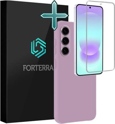 Hoesje Met Screenprotector - Geschikt voor Samsung Galaxy A37 - Sterk & Shockproof - Telefoon Hoes - Back Cover - Siliconen Case - Lila