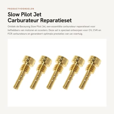 Dailygoods- Pilot Jet - Carburateur Reparatieset - Geschikt voor CV/CVK/FCR - Duurzaam - Lengte 15mm - Inclusief 1 Set - Carburateuronderdelen