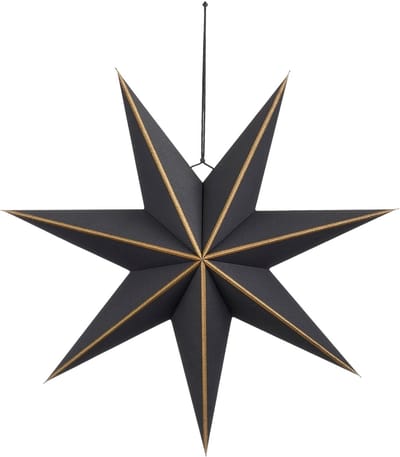 Mica Decorations Ster Hangend Kerstdecoratie - H18 x Ø60 cm - Papier - Zwart