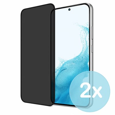 Privacy Screenprotector Geschikt voor Samsung Galaxy S22 – Anti-Gluren – Krasbestendig Gehard Glas 9H – Volledige Dekking – 2-Pack – FuturiQ