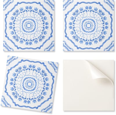 Verpakking van vinyl wandtegels met bloemenpatroon in een cirkel, 20x20x20 cm