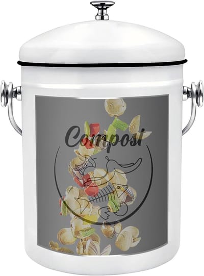 Keuken Compostbak - Afvalverzamelaar - Voedselresten Verzamelen - Roestbestendig Gecoat - 5 Liter