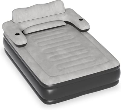 Luxe Opblaasbaar Tweepersoons Luchtbed met Rugleuning en Elektrische Pomp - Ideaal als Logeerbed of Campingbed