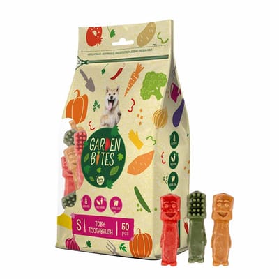 Duvoplus Garden Bites - Toby Toothbrush Hondensnacks - Hondensnoepjes - Vegetarisch & Glutenvrij - Small 50st