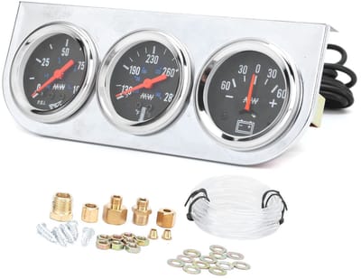 aladdien - Ampere Meter - Digitale Watertemperatuurmeter - Hoge Nauwkeurigheid - Zwart - Oliedrukmeter - Geschikt voor Vrachtwagen en Boot - 12V Auto